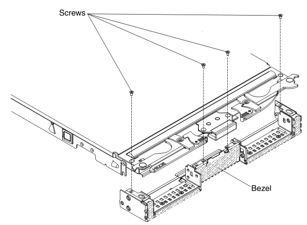 Graphic illustrating the removal of the bezel assembly