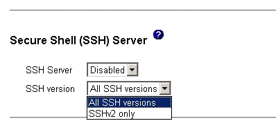 Graphic illustrating the Secure Shell Server page.