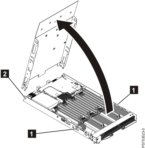 Removing the cover from a single-wide blade server