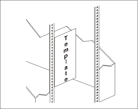 Graphic showing the template attached to the rack