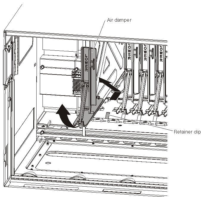 Graphic illustrating the removal of the air damper.