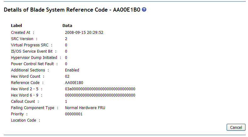Graphic illustrating a system reference code page.