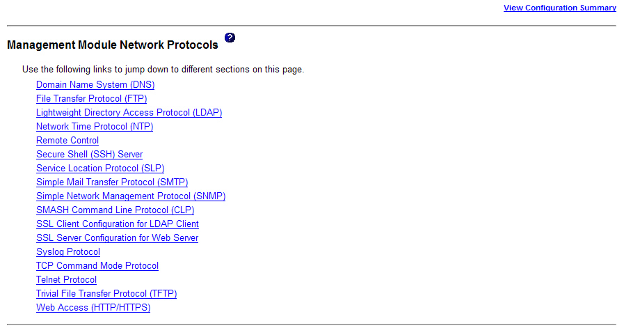 Graphic illustrating the management module network protocols page.