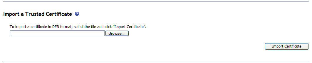 Graphic illustrating the Import a Trusted Certificate page.