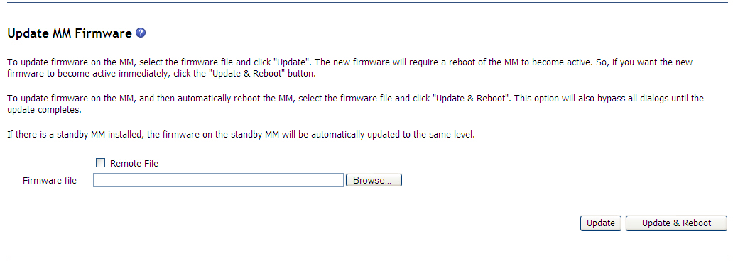 Graphic illustrating the advanced management-module firmware update page.