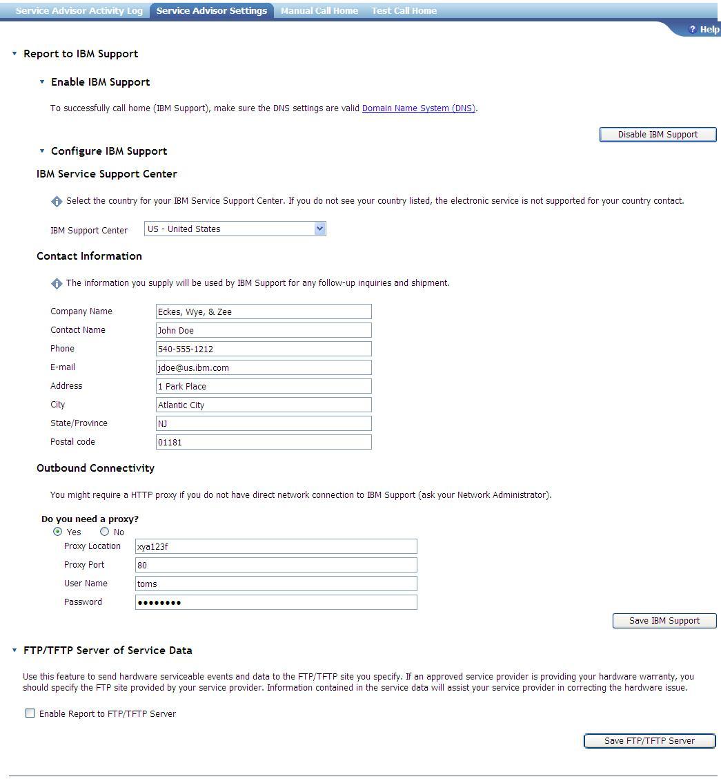 Graphic illustrating the service advisor settings page.