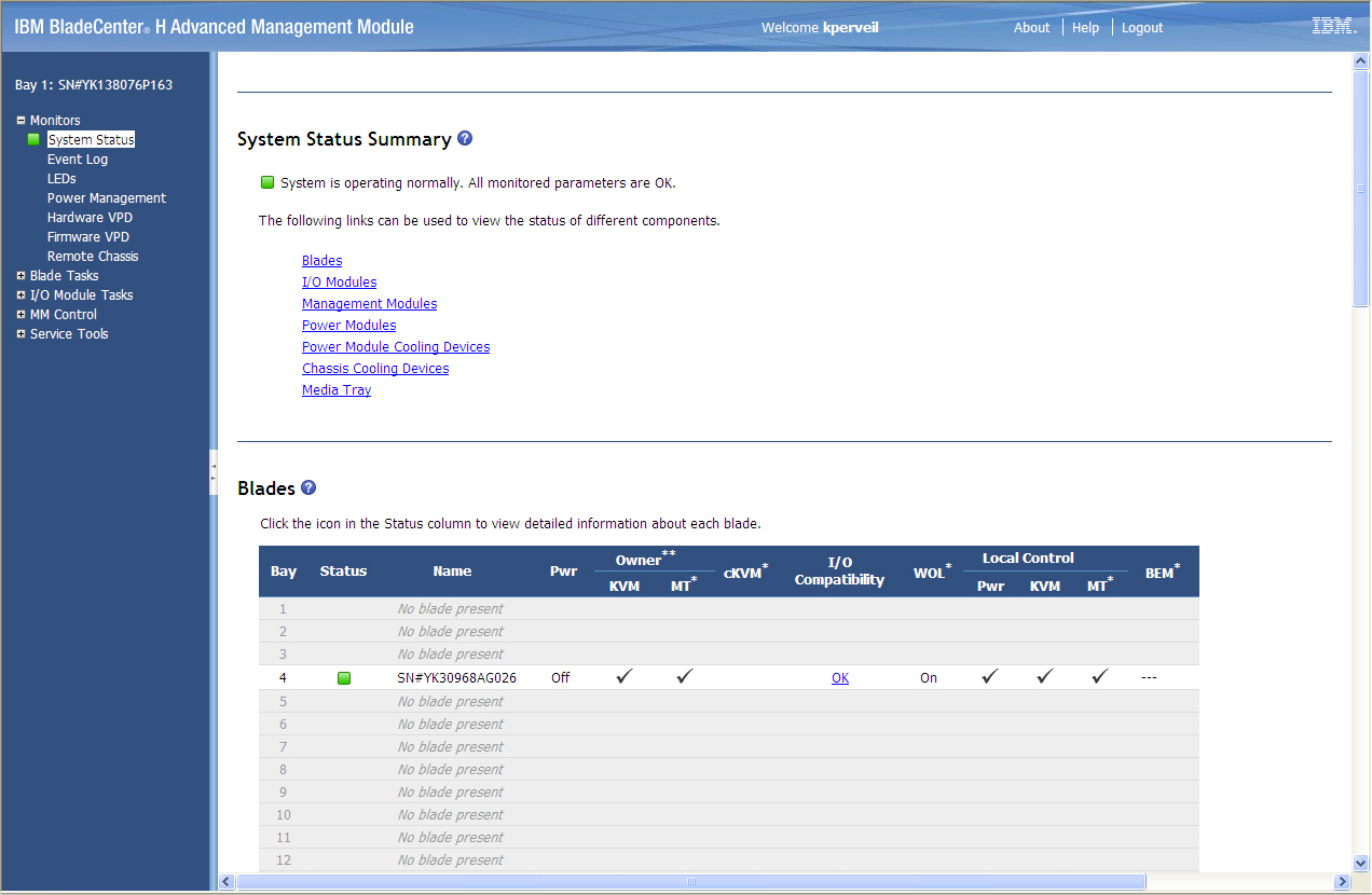 Graphic illustrating the advanced management-module web-interface page.