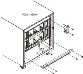 Graphic showing the installation of the shipping brackets.