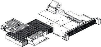 Graphic illustrating installing a GPU adapter to expansion-unit riser assembly