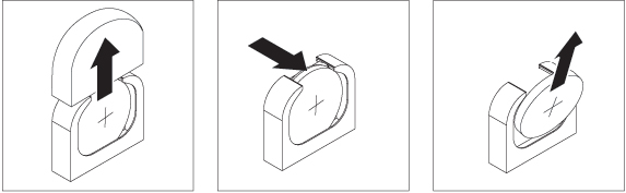 Graphic illustrating pressing on the battery clip