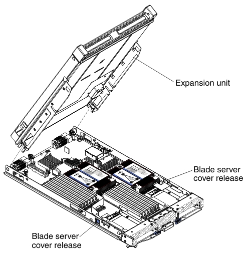 Graphic illustrating how to remove an optional expansion unit