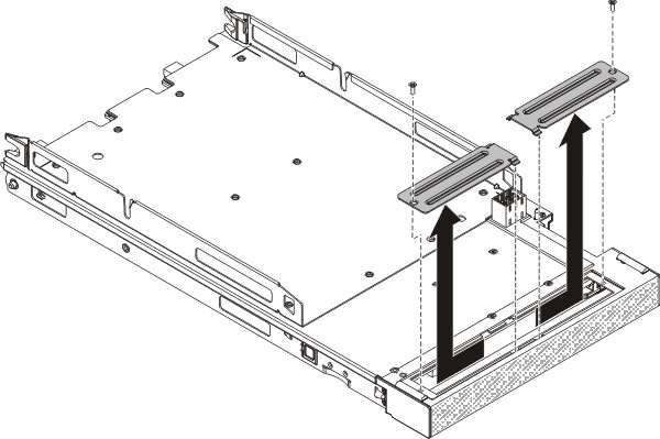 Graphic illustrating removal of heat sink access plates