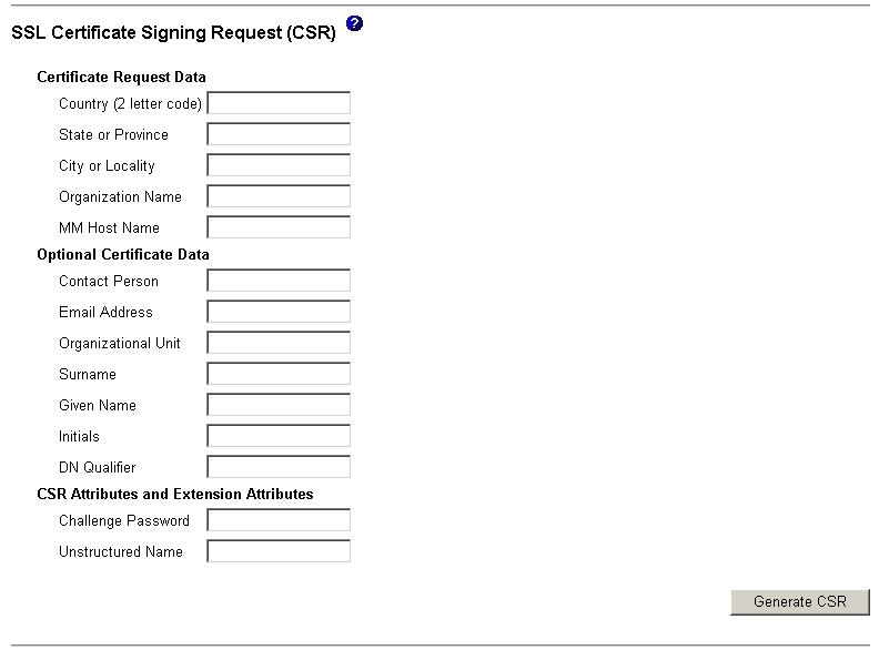 Graphic illustrating the SSL Certificate Signing Request page.
