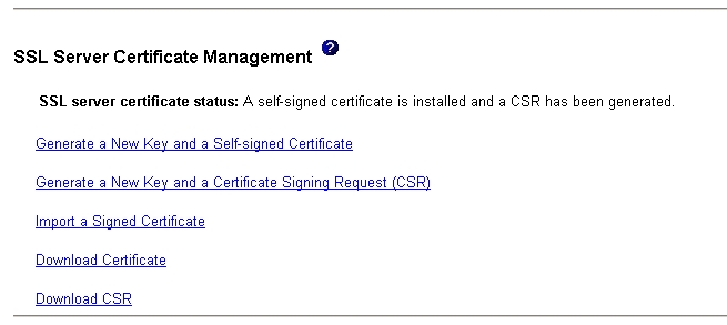 Graphic illustrating the SSL Server Certificate Management page.